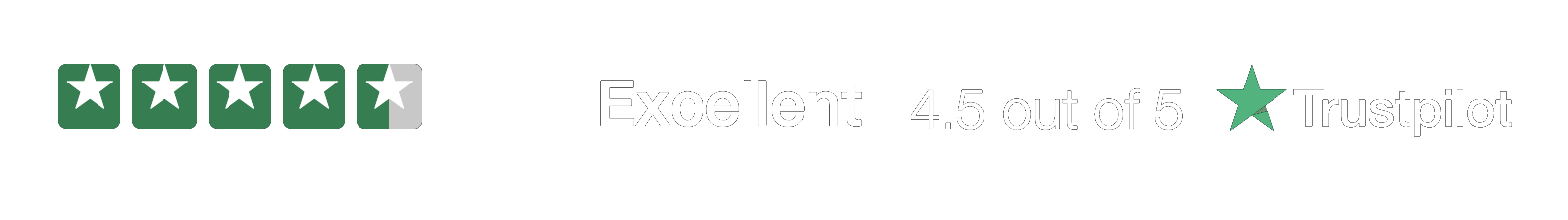Excellent 4.5 out of 5 on Trustpilot